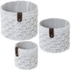SET 3 CESTAS ALMACENAMIENTO TELA BLANCA
