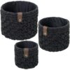 SET 3 CESTAS ALMACENAMIENTO TELA NEGRA