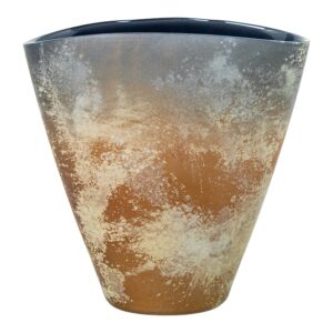 JARRÓN CRISTAL 24CM GRIS/COBRE