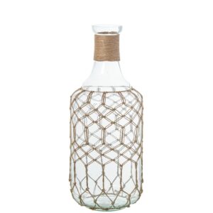 JARRÓN BOTELLA CRISTAL 48CM C/CUERDA