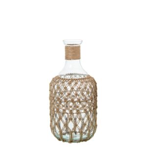 JARRÓN BOTELLA 38CM CRISTAL C/CUERDA