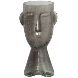 JARRÓN CRISTAL GRIS ROSTRO
