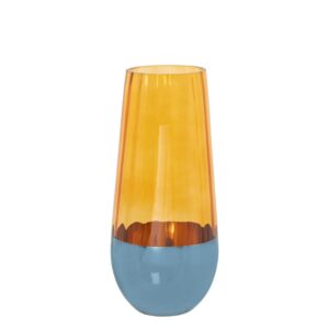 JARRÓN CRISTAL NARANJA/AZUL