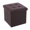 PUF PLEGABLE POLIPIEL MARRON ALMACENAJE