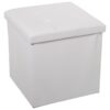 PUF PLEGABLE POLIPIEL BLANCO ACURO ALMACENAJE
