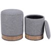 SET 2 PUFS ALMACENAJE GRIS OSCAS METAL NEGRO