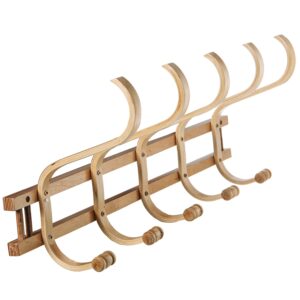 PERCHERO PARED MADERA 5 GANCHOS NATURAL