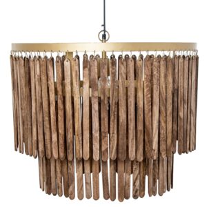 LÁMPARA TECHO HIERRO/MADERA, 1XE27 MAX.25W NO INCLUIDA