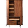 ARMARIO MADERA ACACIA C/PUERTA/PUERTA +4 ESTANTES C/LUZ LED