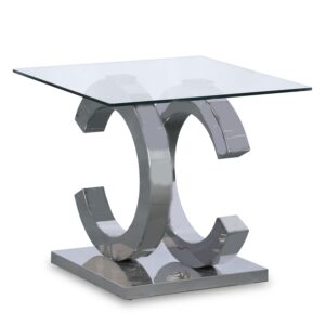 MESA AUXILIAR CRISTAL ACERO BR59+91060