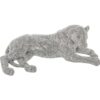 FIGURA LEONA RESINA PLATEADO GINA DORADA