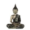 FIGURA BUDA RESINA PLATA/NEGRO