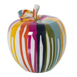 FIGURA MANZANA RESINA MULTICOL CHORROS DE PINTURA