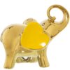 FIGURA ELEFANTE CERÁMICA DORADADO/BLANCO