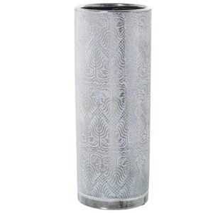 JARRÓN PORCELANA BLANCO/PLATA