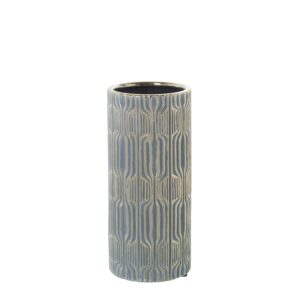 JARRÓN PORCELANA GRIS/ORO
