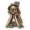 FIGURA RESINA NIÑA DORADAEADO C/PLUMA ARTIFICIAL