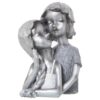 FIGURA RESINA PAREJA NIÑOS PLAADOS