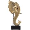 FIGURA RESINA CABEZA ELEFANTEDORADA C/SOPORTE