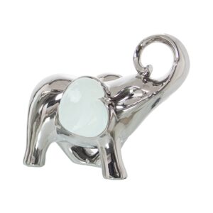 FIGURA ELEFANTE CERÁMICA CELESA/DORADA