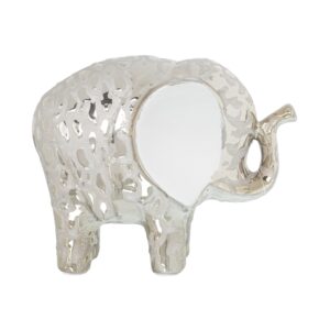 FIGURA ELEFANTE CERÁMICA DORADA/BLANCA